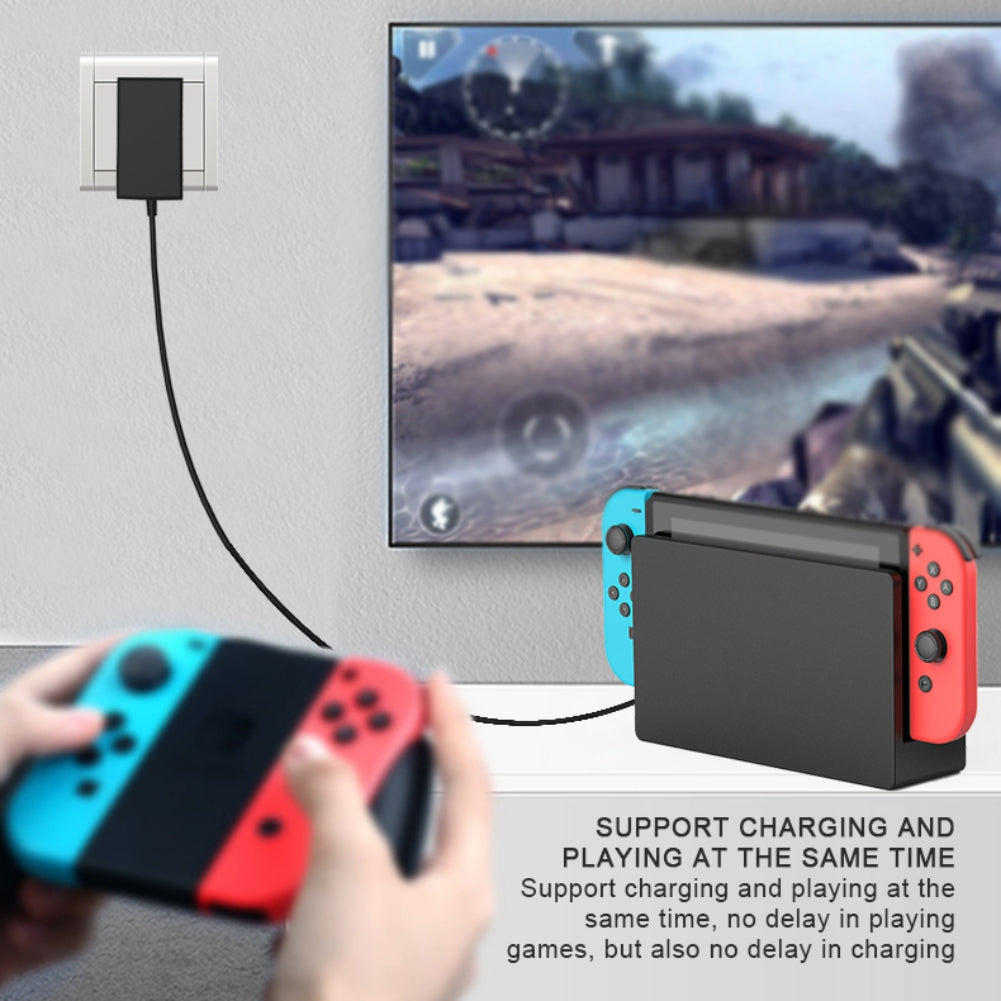AOLION PGNS1042 For Nintendo Switch TV Dock Mode 1.5m Type-C Cable ABS Charger AC Power Adapter, US Plug AOLION PGNS1042 For Nintendo Switch TV Dock Mode 1.5m Type-C Cable ABS Charger AC Power Adapter, US Plug